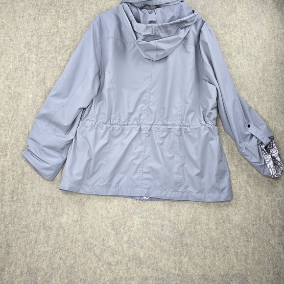 JM Collection Women’s Light Gray Safari Jacket XL Polyester Animal Print Lining - Picture 2 of 8